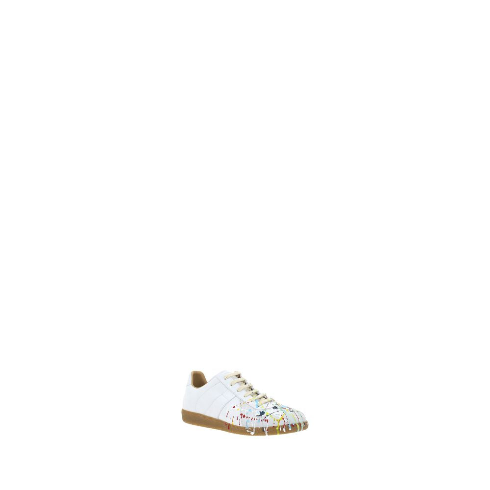 White Calf Leather Bos Taurus Low Top Sneakers