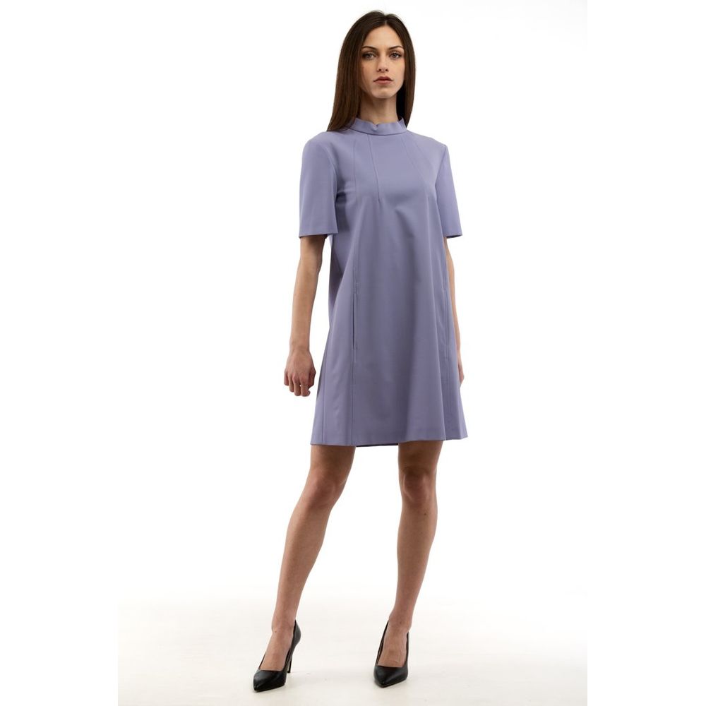 Purple Polyester Casual Dress