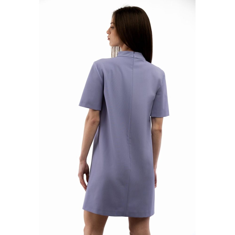 Purple Polyester Casual Dress