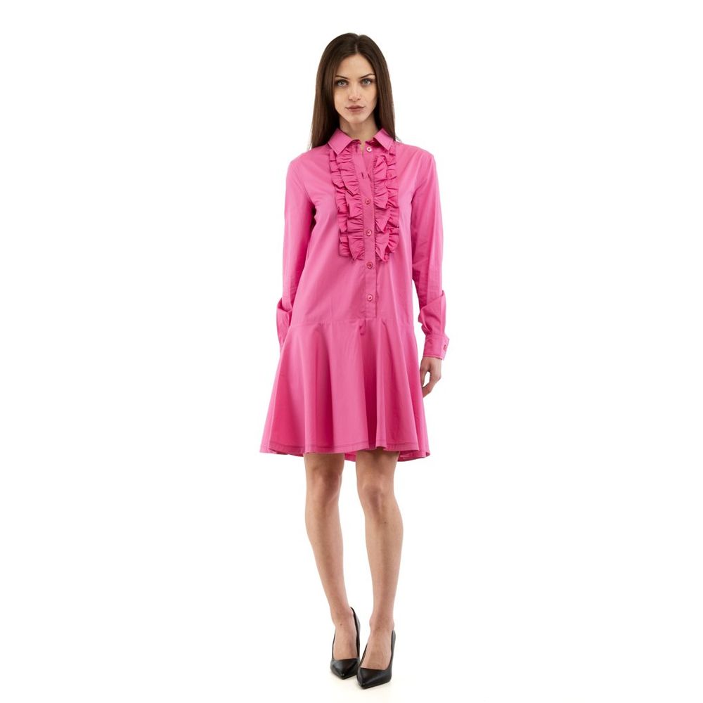 Fuchsia Cotton Casual Dress