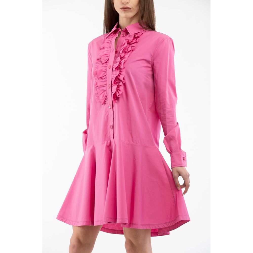 Fuchsia Cotton Casual Dress
