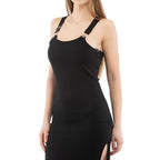 Black Marabou Casual Dress