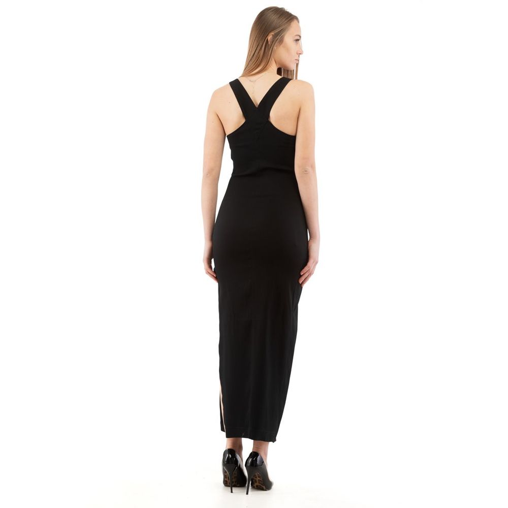 Black Marabou Casual Dress