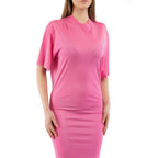 Fuchsia Viscose Casual Dress