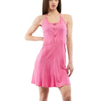 Fuchsia Viscose Casual Dress