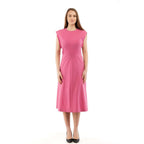 Fuchsia Polyester Casual Dress