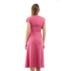 Fuchsia Polyester Casual Dress