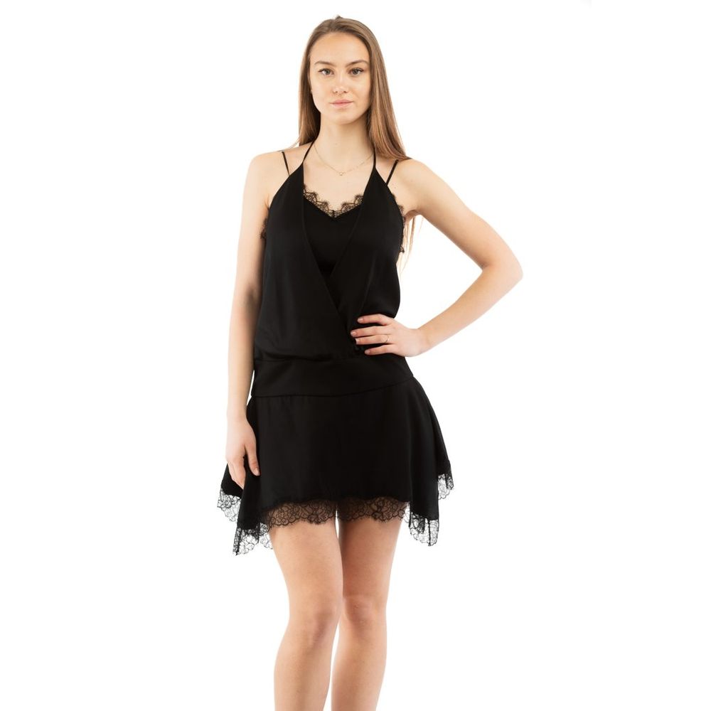 Black Marabou Casual Dress