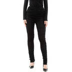 Black Viscose Casual Pants