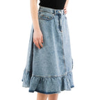Multicolor Denim Skirt