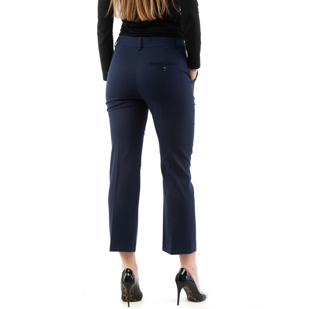 Blue Polyester Dress Pants