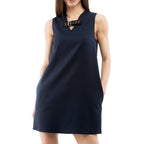 Blue Polyester Casual Dress