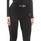 Black Viscose Casual Pants