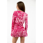 Pink Polyester Casual Dress