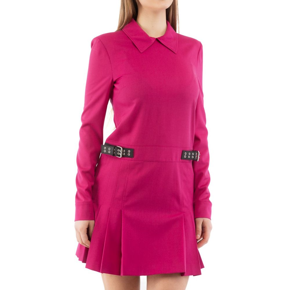 Pink Polyester Casual Dress