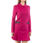Pink Polyester Casual Dress