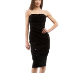 Black Marabou Casual Dress