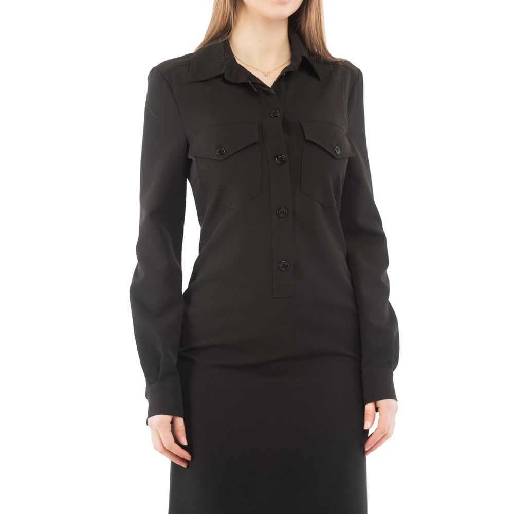 Black Polyester Casual Dress