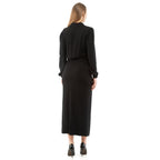 Black Marabou Casual Dress