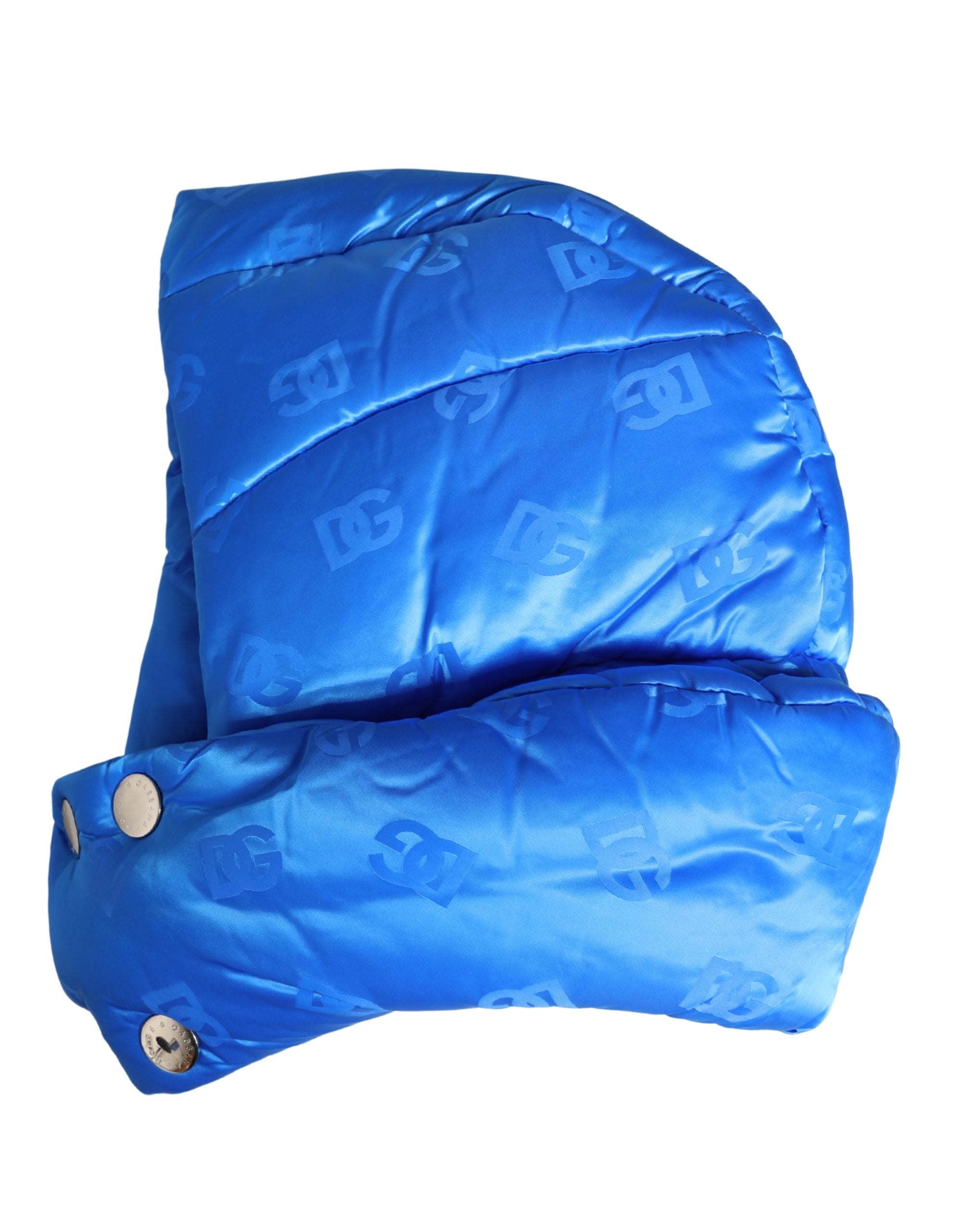 Men Blue Logo Print Whole Head Wrap Capello Hat