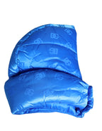 Men Blue Logo Print Whole Head Wrap Capello Hat