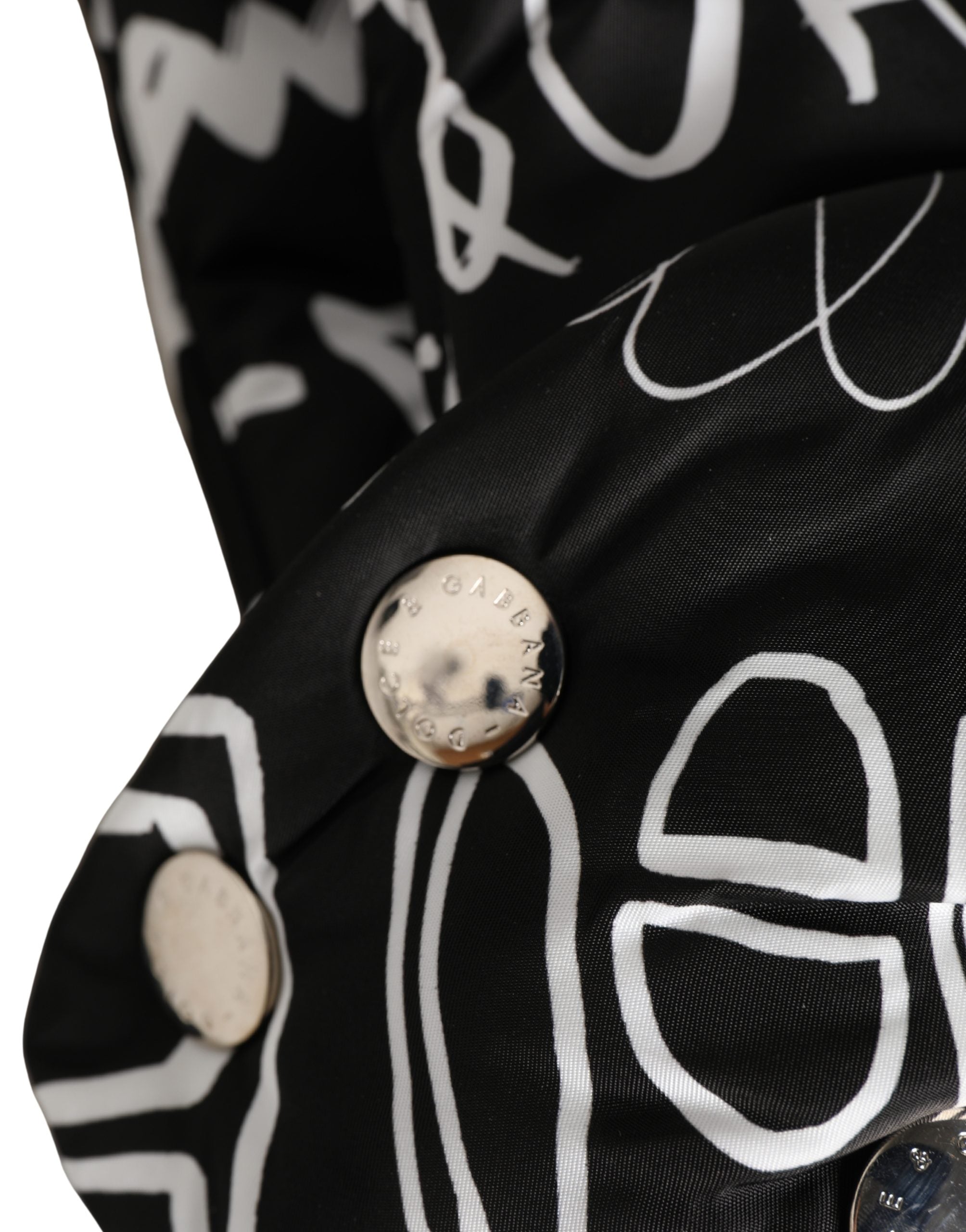 Black Logo Print Whole Head Wrap Capello Hat