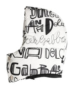 White Logo Print Whole Head Wrap Capello Hat