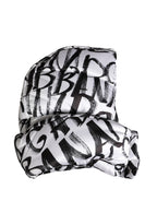 White Logo Print Whole Head Wrap Capello Hat