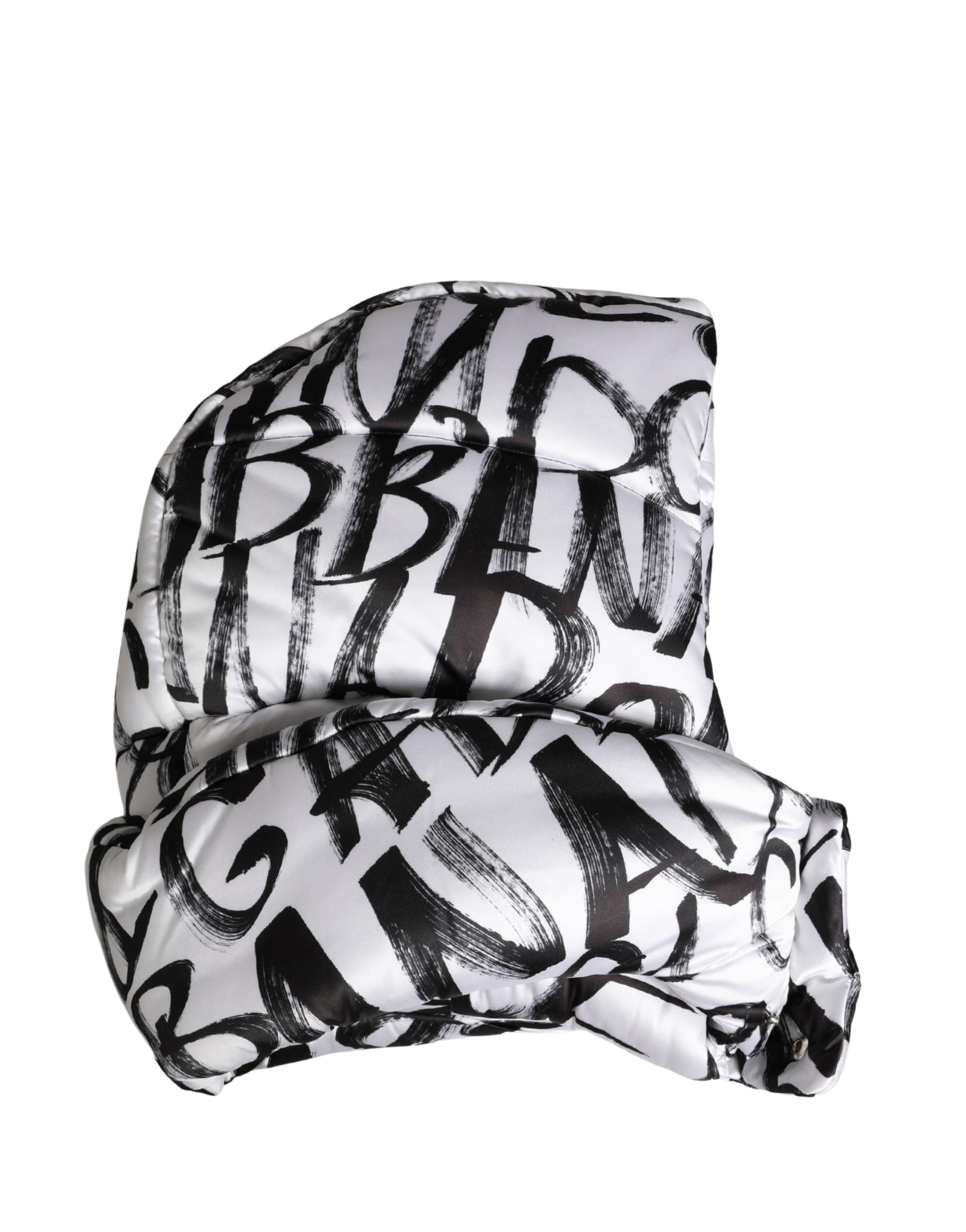 White Logo Print Whole Head Wrap Capello Hat