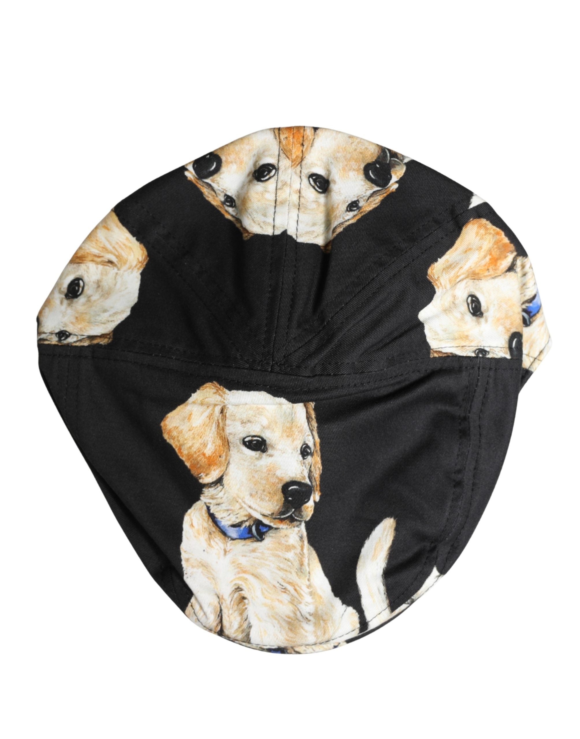 Men Black Dog Cotton Newsboy Cloth Capello Hat