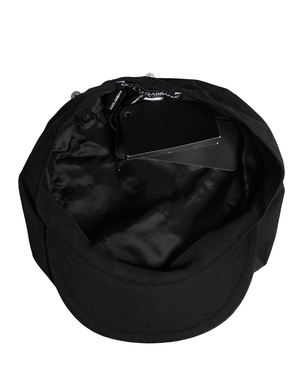 Men Black Cotton Embellished Newsboy Capello Hat