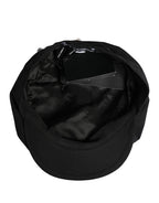 Men Black Cotton Embellished Newsboy Capello Hat