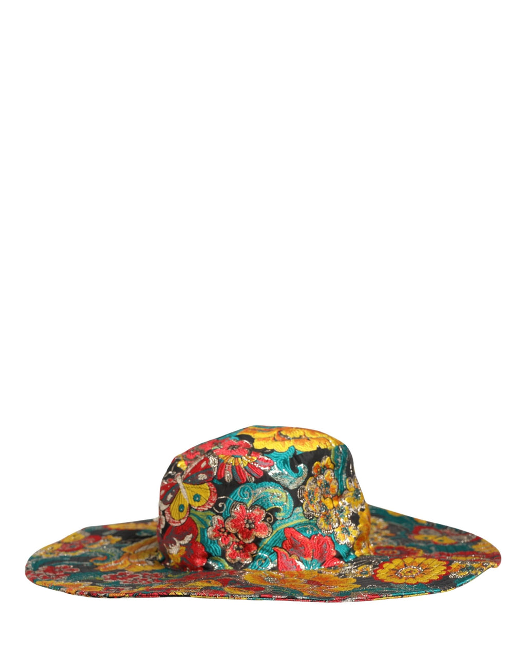 Men Multicolor Brocade Wide Brim Fisherman Capello Hat
