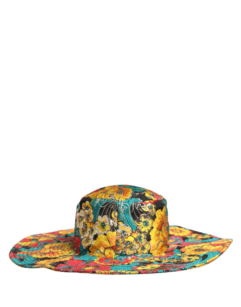 Men Multicolor Brocade Wide Brim Fisherman Capello Hat