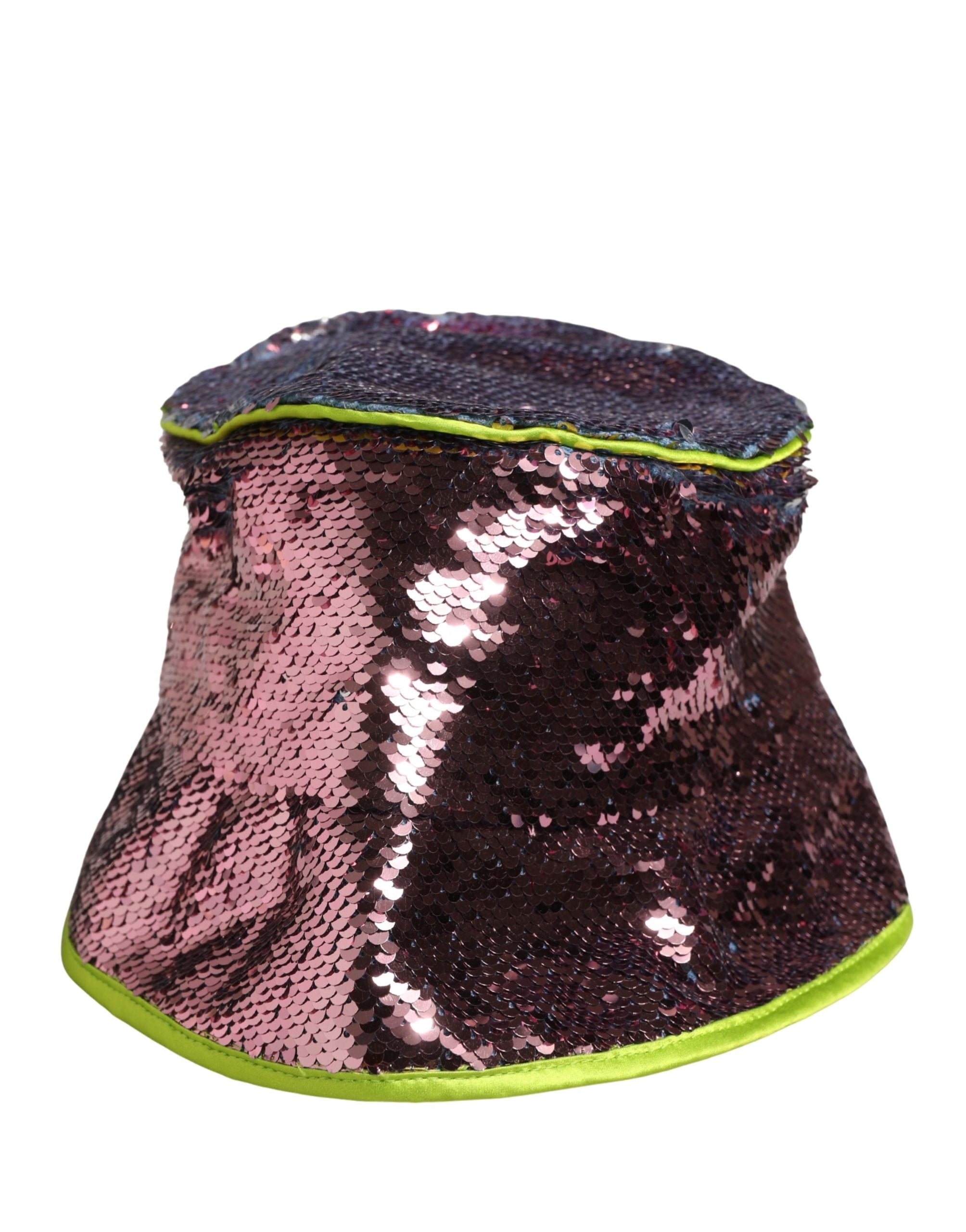 Men Purple Sequined Bucket Fisherman Capello Hat