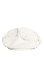 Men White Cotton Blend Newsboy Cloth Capello Hat