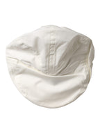 Men White Cotton Blend Newsboy Cloth Capello Hat