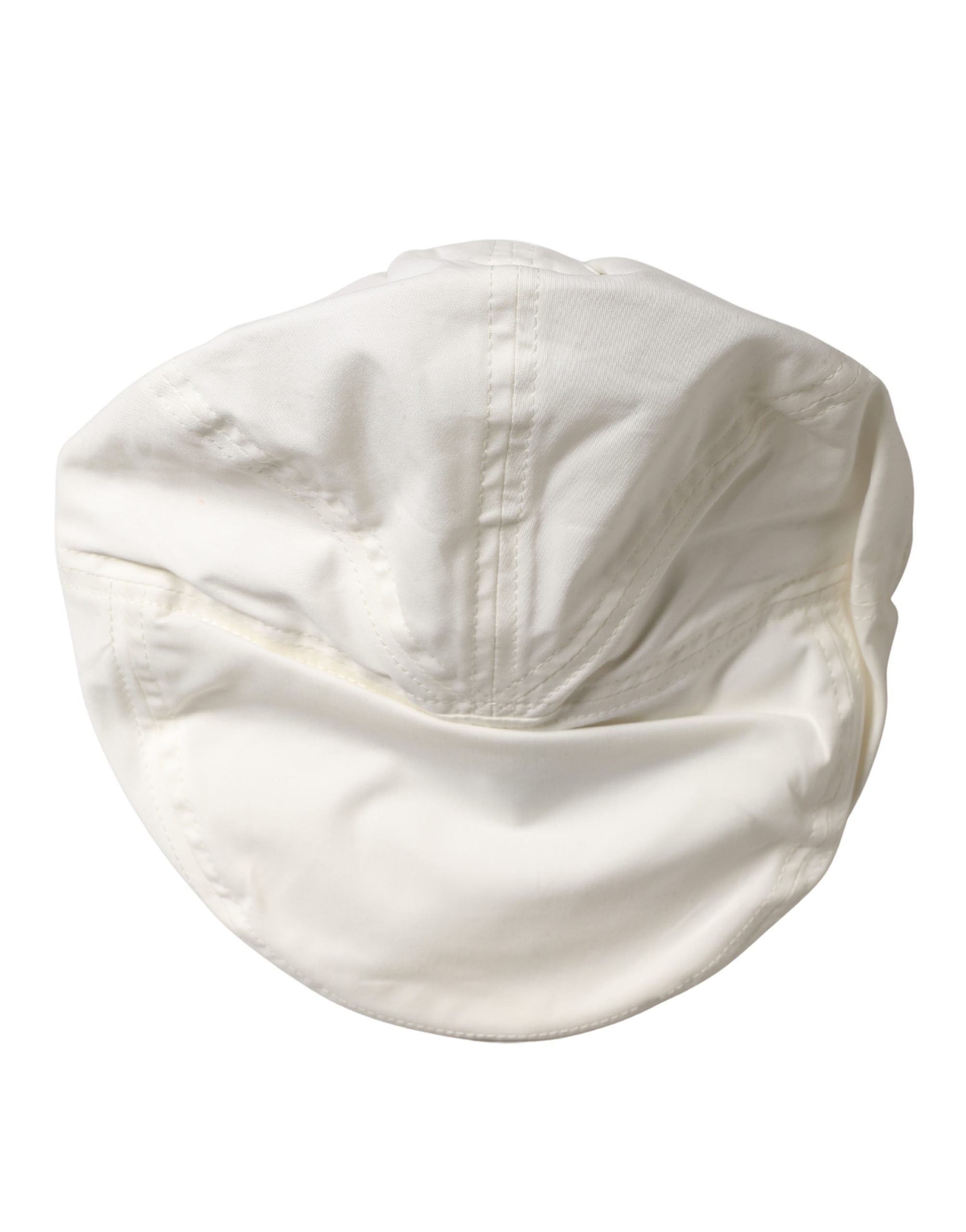 Men White Cotton Blend Newsboy Cloth Capello Hat