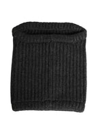 Black Cashmere Knitted Men Winter Neck Warmer Hat