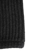 Black Cashmere Knitted Men Winter Neck Warmer Hat