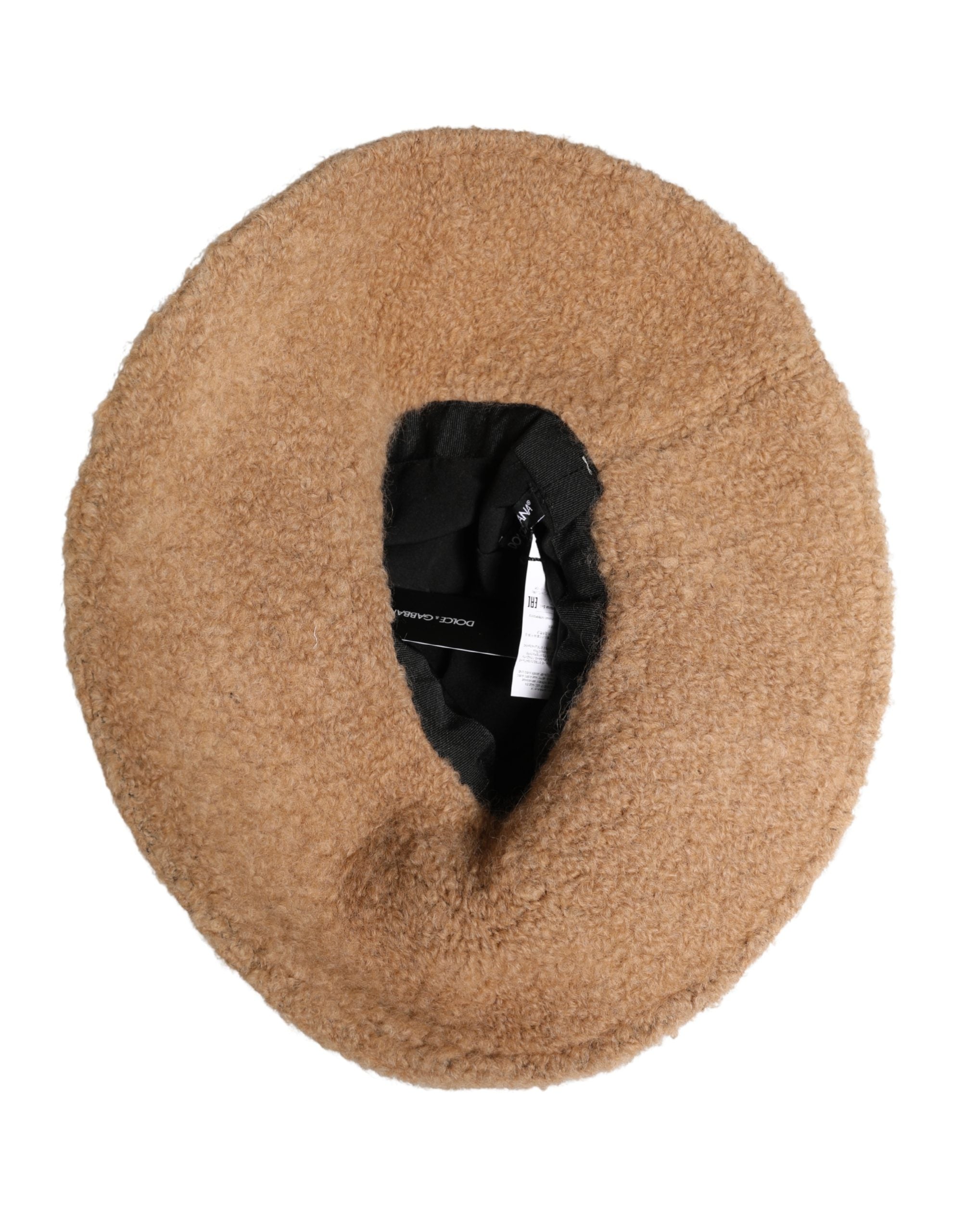 Beige Virgin Wool Fur Women Knitted Capello Hat