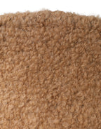 Beige Virgin Wool Fur Women Knitted Capello Hat