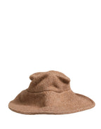 Brown Llama Wool Women Knitted Capello Hat