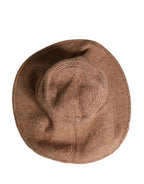 Brown Llama Wool Women Knitted Capello Hat