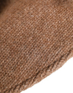 Brown Llama Wool Women Knitted Capello Hat