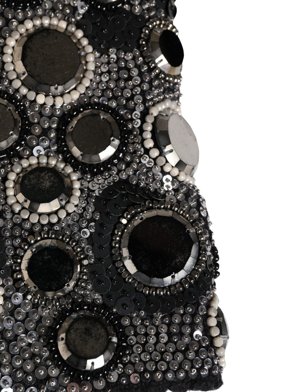 Black Wool Crystal Embellished Balaclava Hat