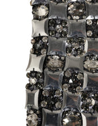 Black Wool Crystal Embellished Balaclava Hat