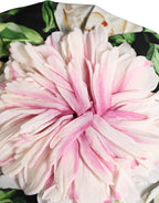 Black Floral Motif Turban Headwear Women Hat