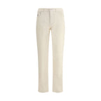 White Cotton Casual Pants