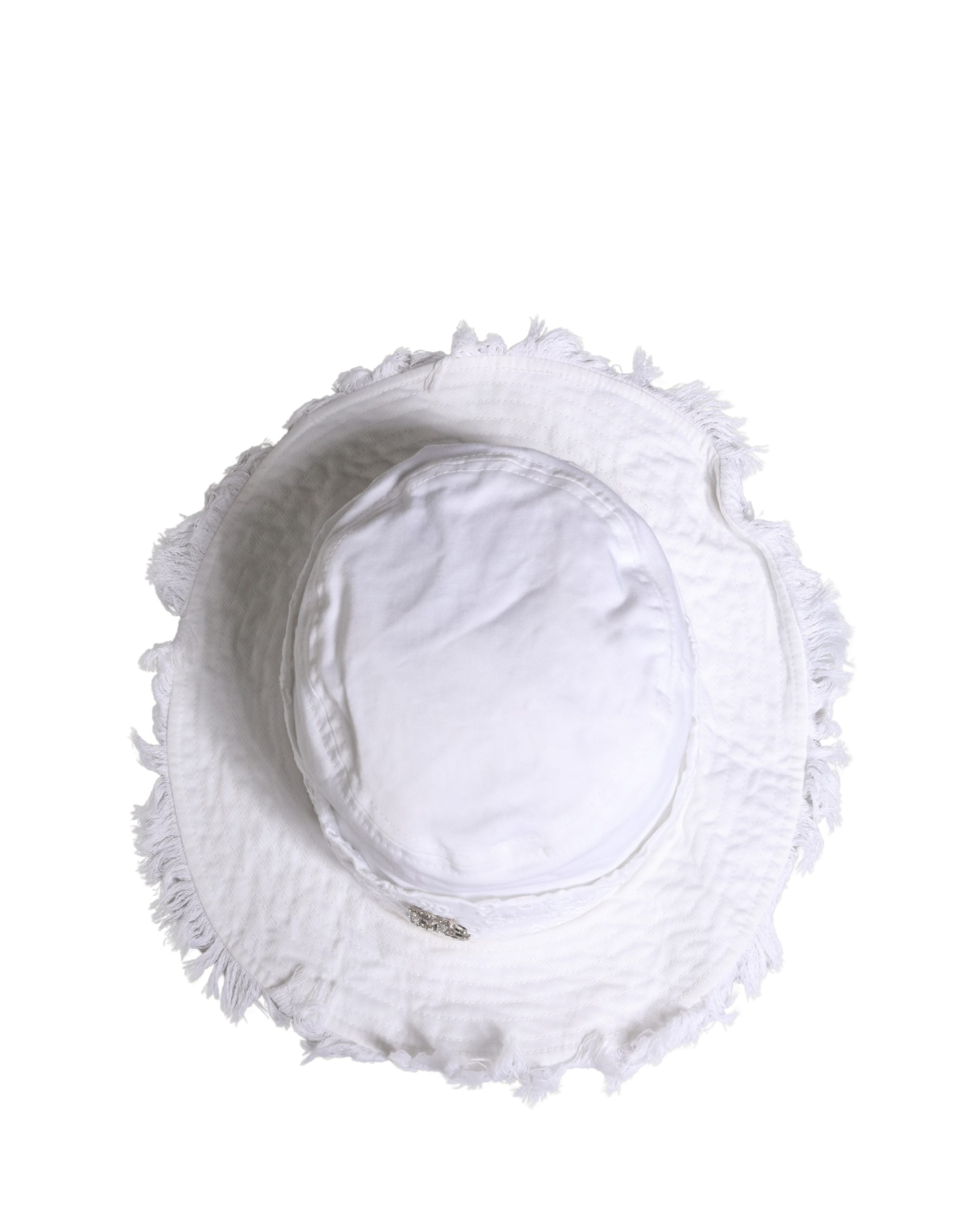 White Broderie Anglaise DG Crystal Bucket Hat